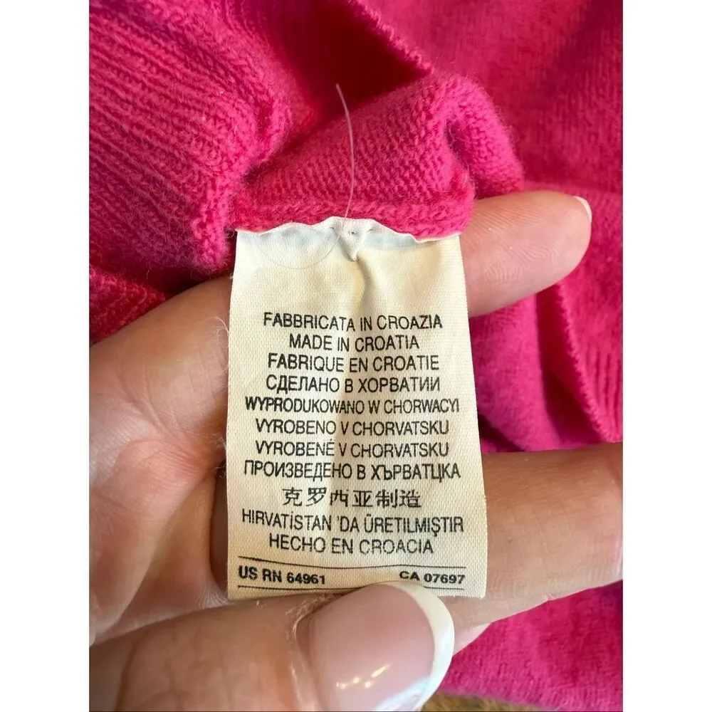 United Colors of Benetton Childrens Turtleneck Knit Pullover Sweater Hot Pink XL